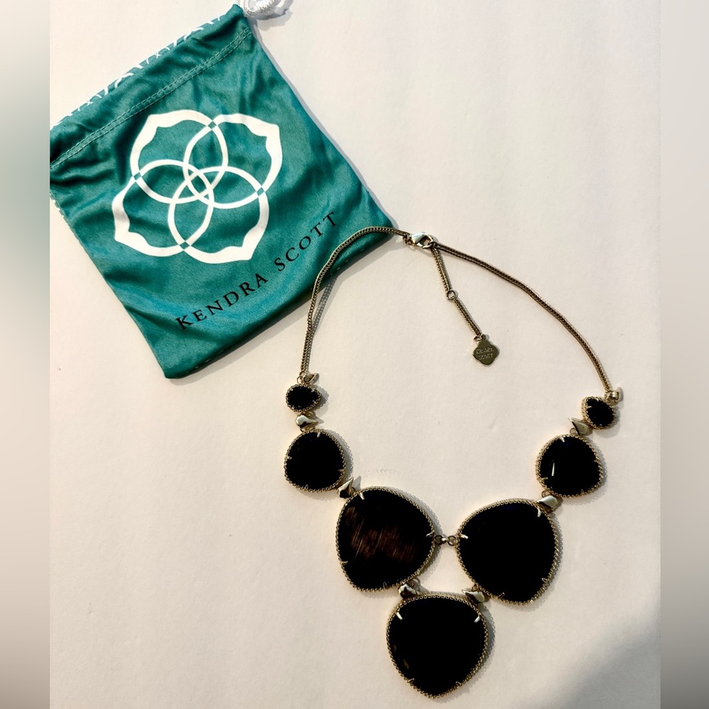 Kendra Scott Black and Gold Rebecca Statement Necklace